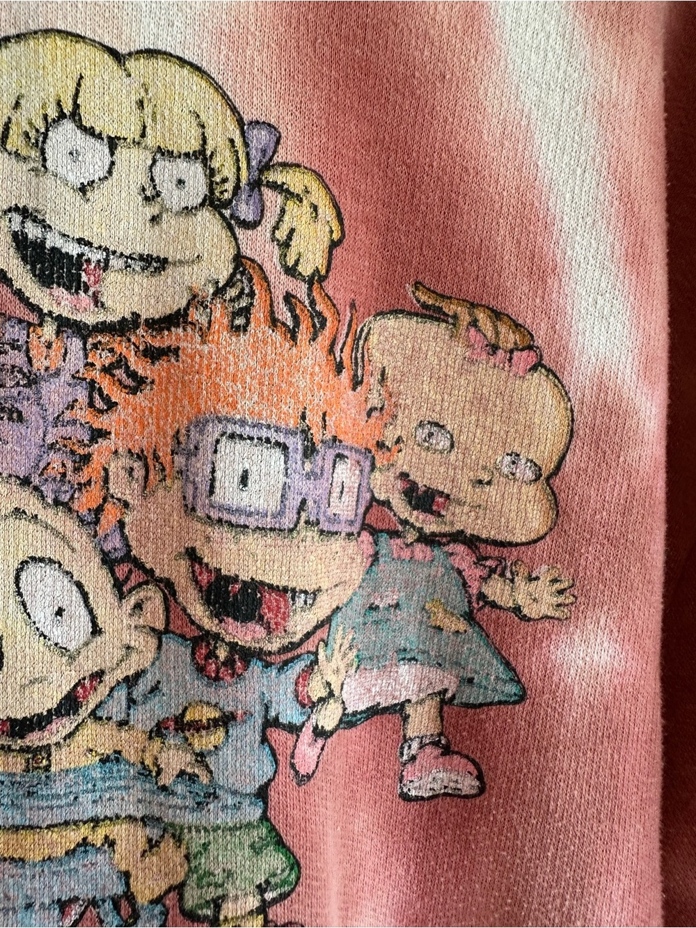 Nickelodeon Woman’s L Red Tie Dye Rugrats Hooded Sweatshirt Kangaroo Pocket - Picture 11 of 11